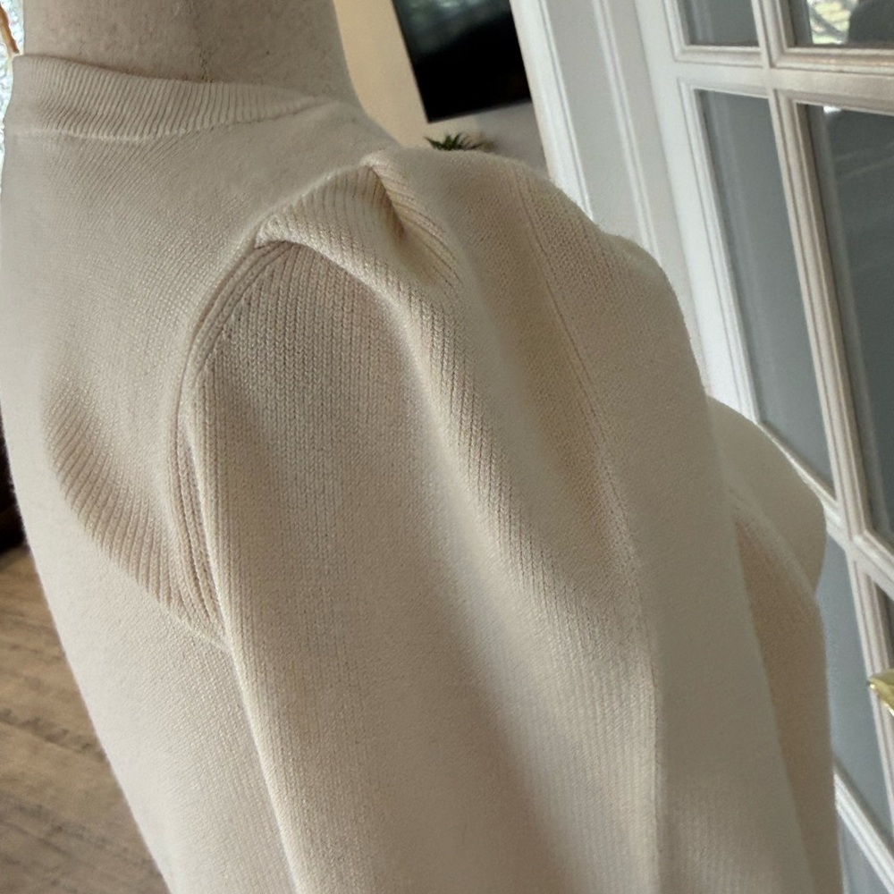 The Limited Cream Puff Sleeve Sweater XL Ribbed Knit - Picture 3 of 8